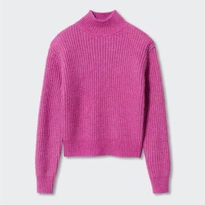 NWT Mango High Collar Ribbed Knit Sweater Medium